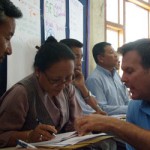 Ted Anders, Ph.D., works with teachers at the Tibetan Children's Village in India