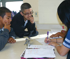 Students participating in a Newman partnership program