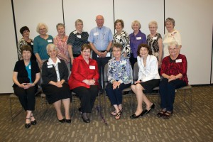 Those who attended the class of ‘64 reunion are, l-r, seated: Dolores (Rottinghaus) Glynn; Therese Wetta, ASC; Mary Ann (Seiwert) Winkler; Mary Ann (Hale) Youngers; Mary Margaret Orsman-Kelch; Judy (Jesko) Dennis; standing: Carmen (Schulte) May; Sherry (Schauf) Robben; Leona (Darveau) O’Reilly; Bridget (Flaherty) White; Don Yakshaw; Joyce (Tieking) Witsken; Cecilia (Reherman) Voss; Theresa (Perrier) Duran, and Mary (Hanes) McNutt.