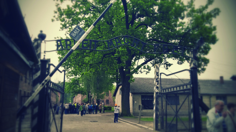 The gates to Auschwitz I concentration camp in Poland