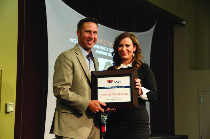 '03 Jamie (Harrison) Taulbee, MBA was named "Marketer of the Year" by the American Marketing Association, Wichita Chapter. Taulbee is the marketing director for Meritrust Credit Union.