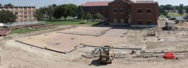 The footprint of the Bishop Gerber Science Center had taken shape by September.