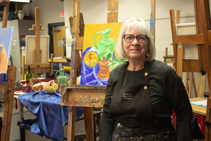 Mary Warner in the art room.