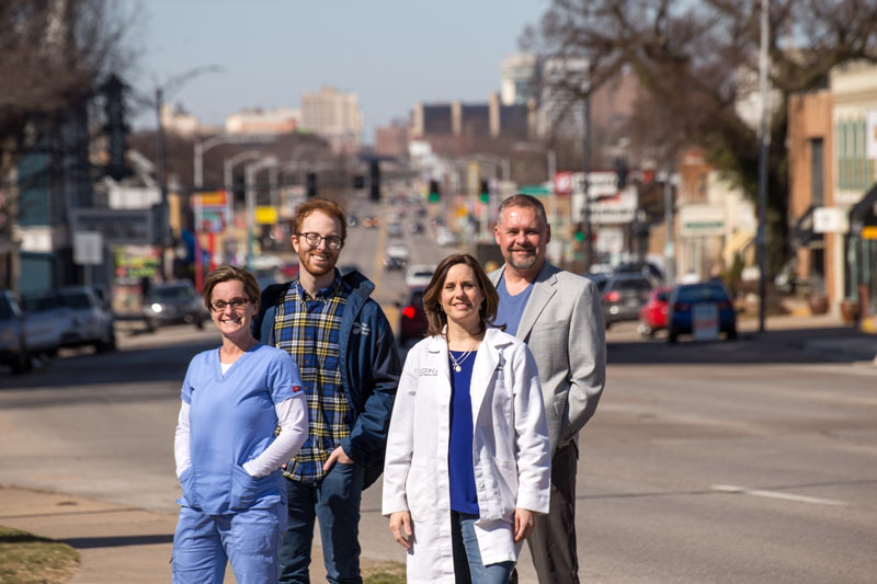 Group photo of Matt Riedl, Ron Rabe, Natalie Hertzel and Diana Crook.