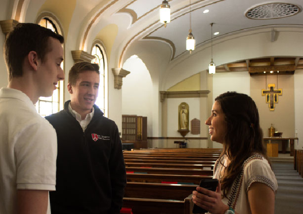 Students in the chapel