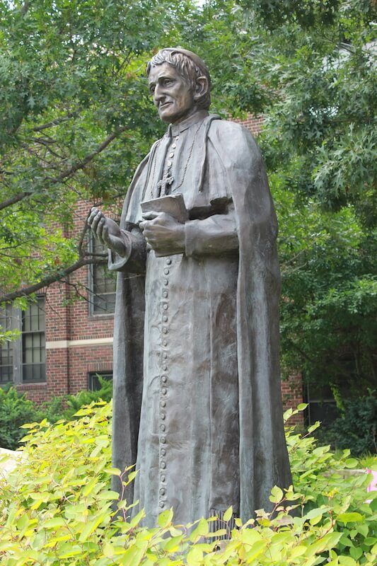 John Henry Newman statue on Newman University campus