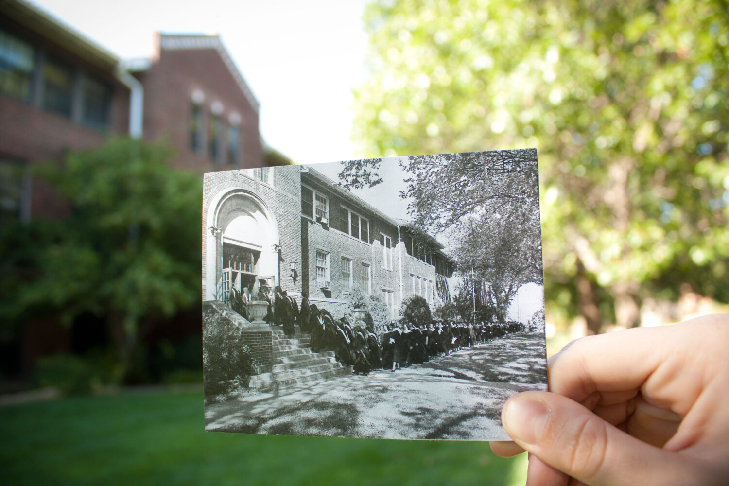 Then and now: Sacred Heart Hall