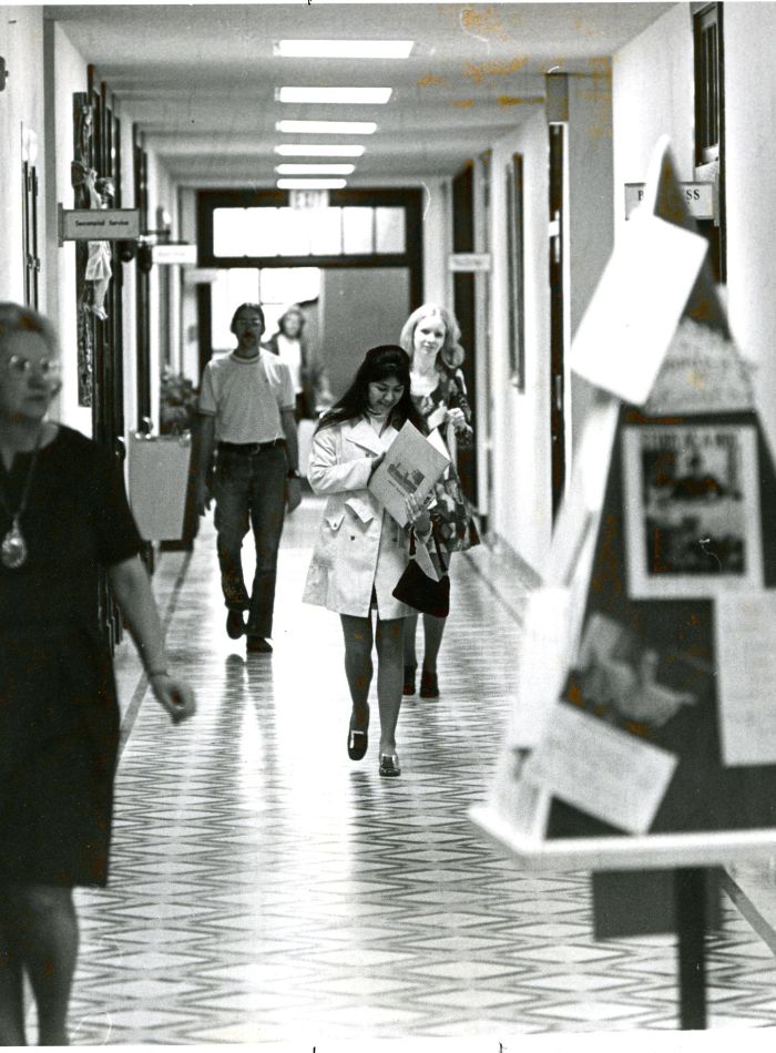 The main hallway in Sacred Heart has kept the same iconic look over the years.
