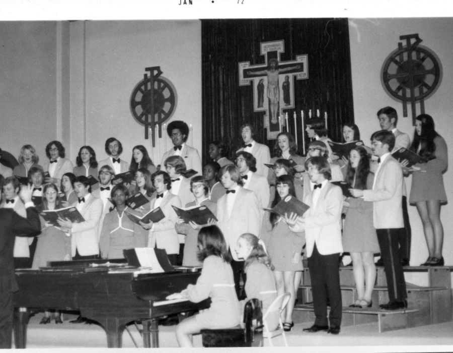 The choir sings in St. John's Chapel.