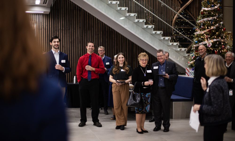 Alumni, faculty, students and stakeholders gathered for the 5-year anniversary of the Bishop Gerber Science Center.