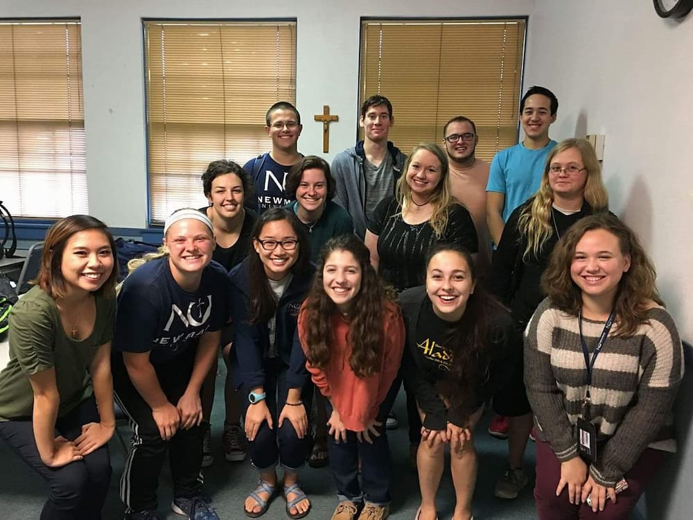 Becker (right, second row) and members of the Newman University Honors Program.