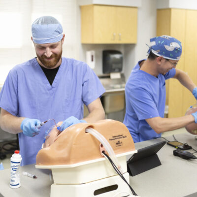 Nurse Anesthetist student in lab