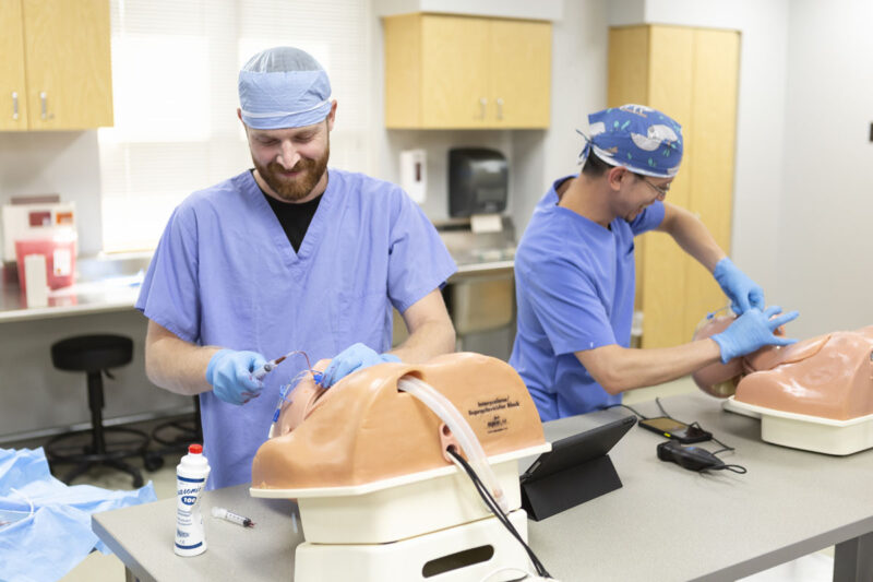 Nurse Anesthetist student in lab