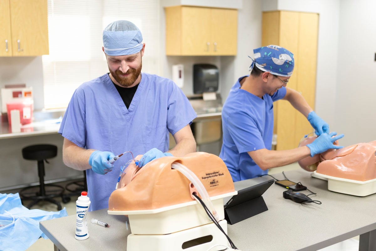 Nurse Anesthetist student in lab